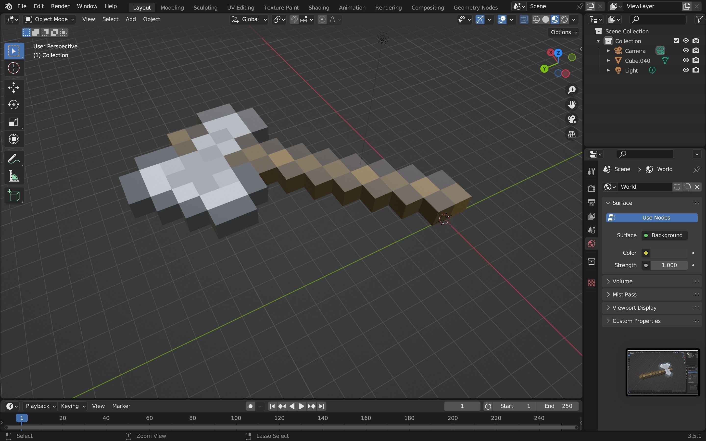Minecraft axe Free low-poly 3D model_14