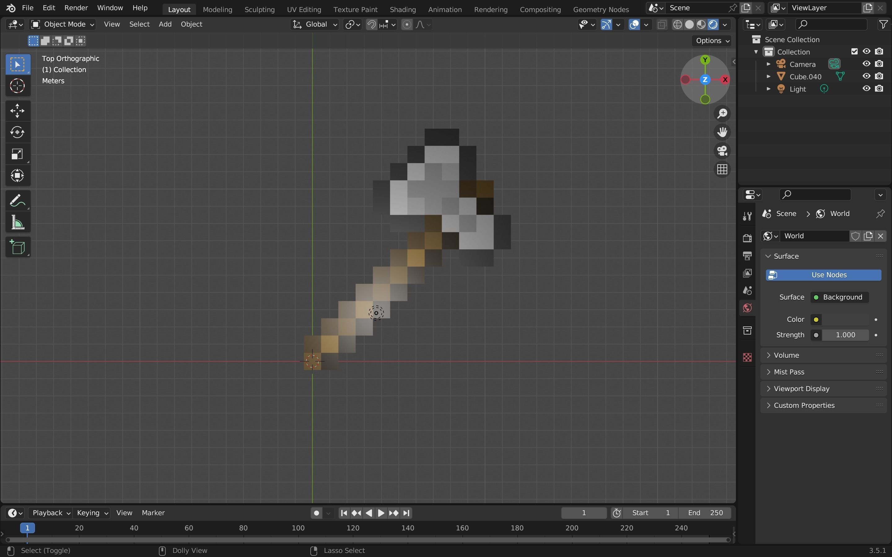 Minecraft axe Free low-poly 3D model_1