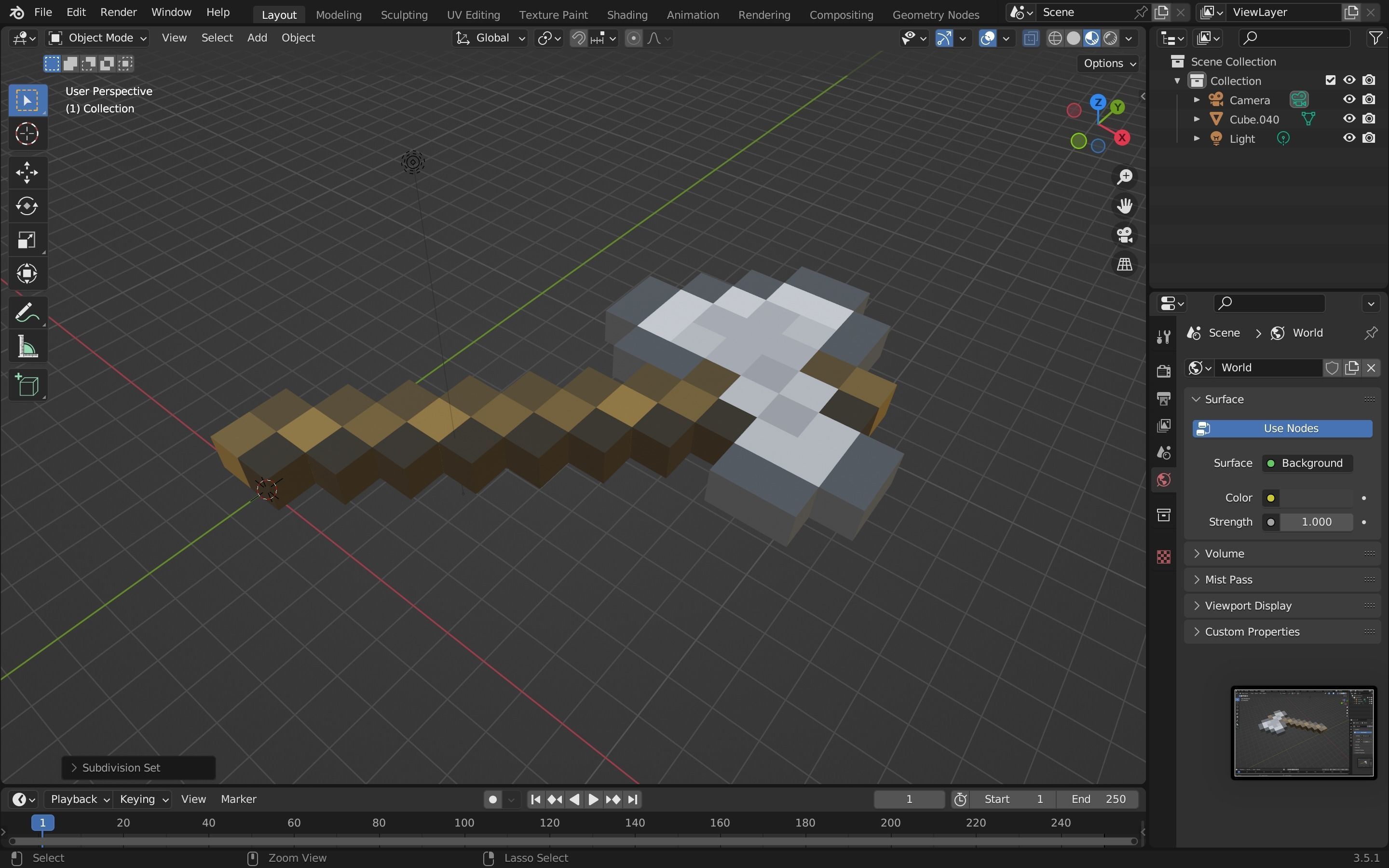 Minecraft axe Free low-poly 3D model_15