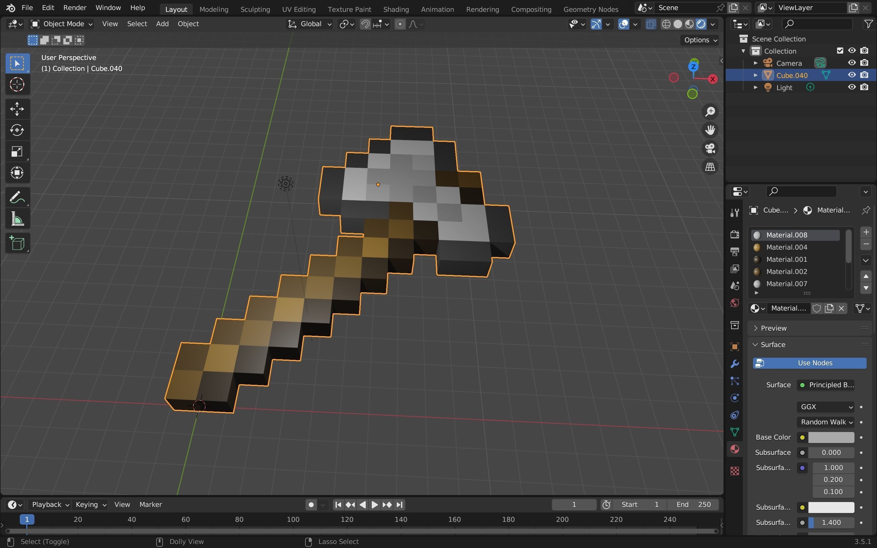 Minecraft axe Free low-poly 3D model_18