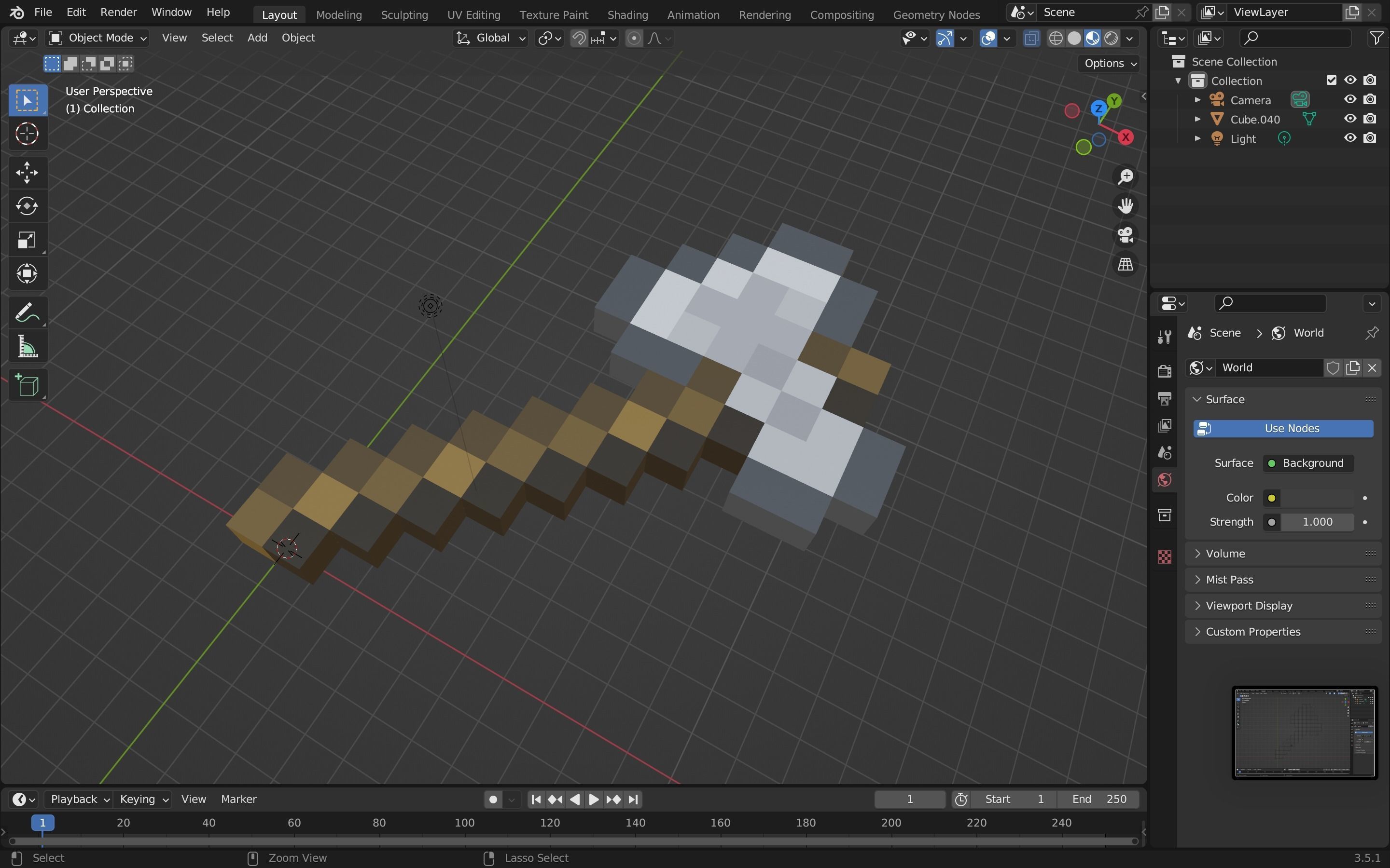 Minecraft axe Free low-poly 3D model_13