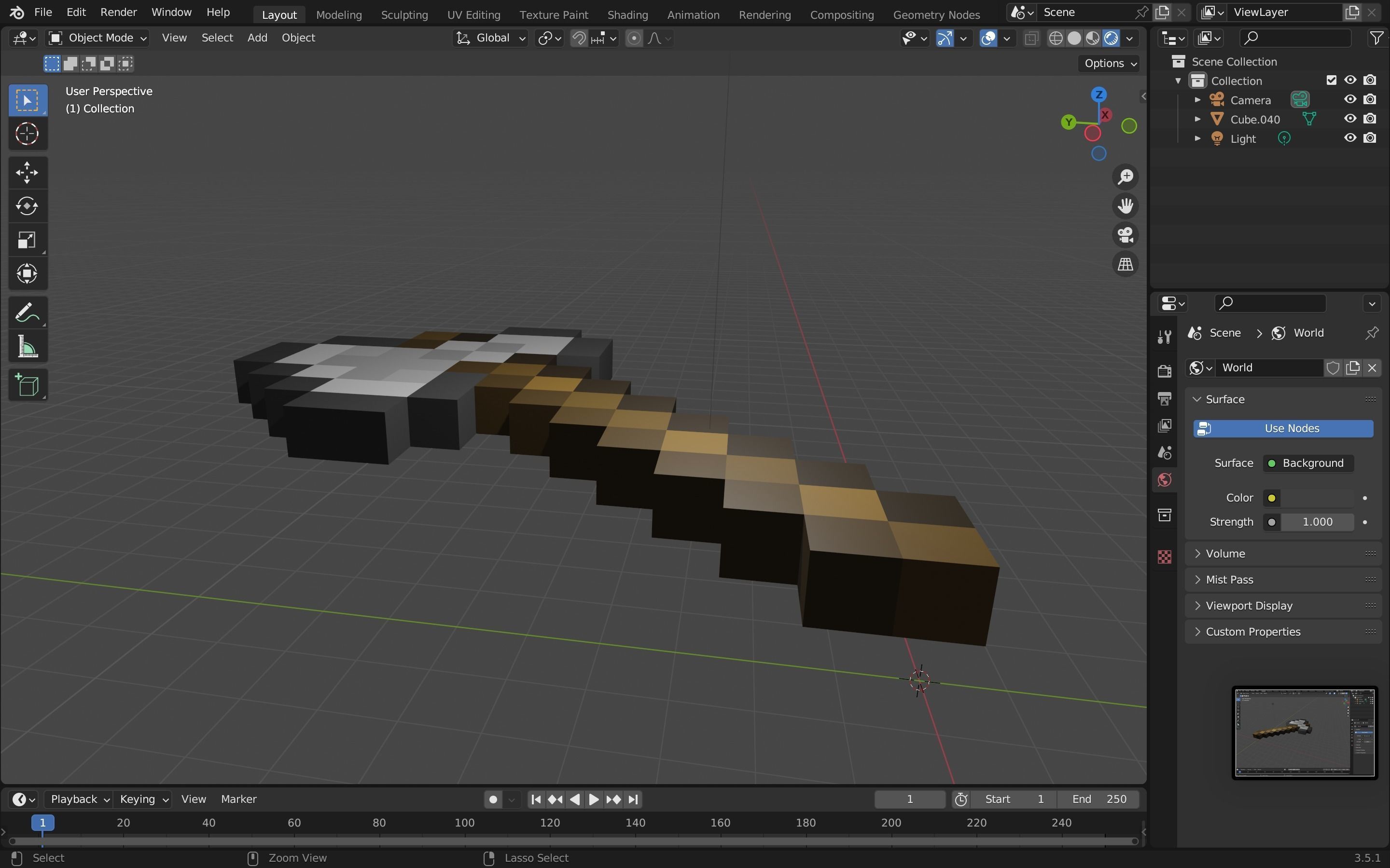 Minecraft axe Free low-poly 3D model_8