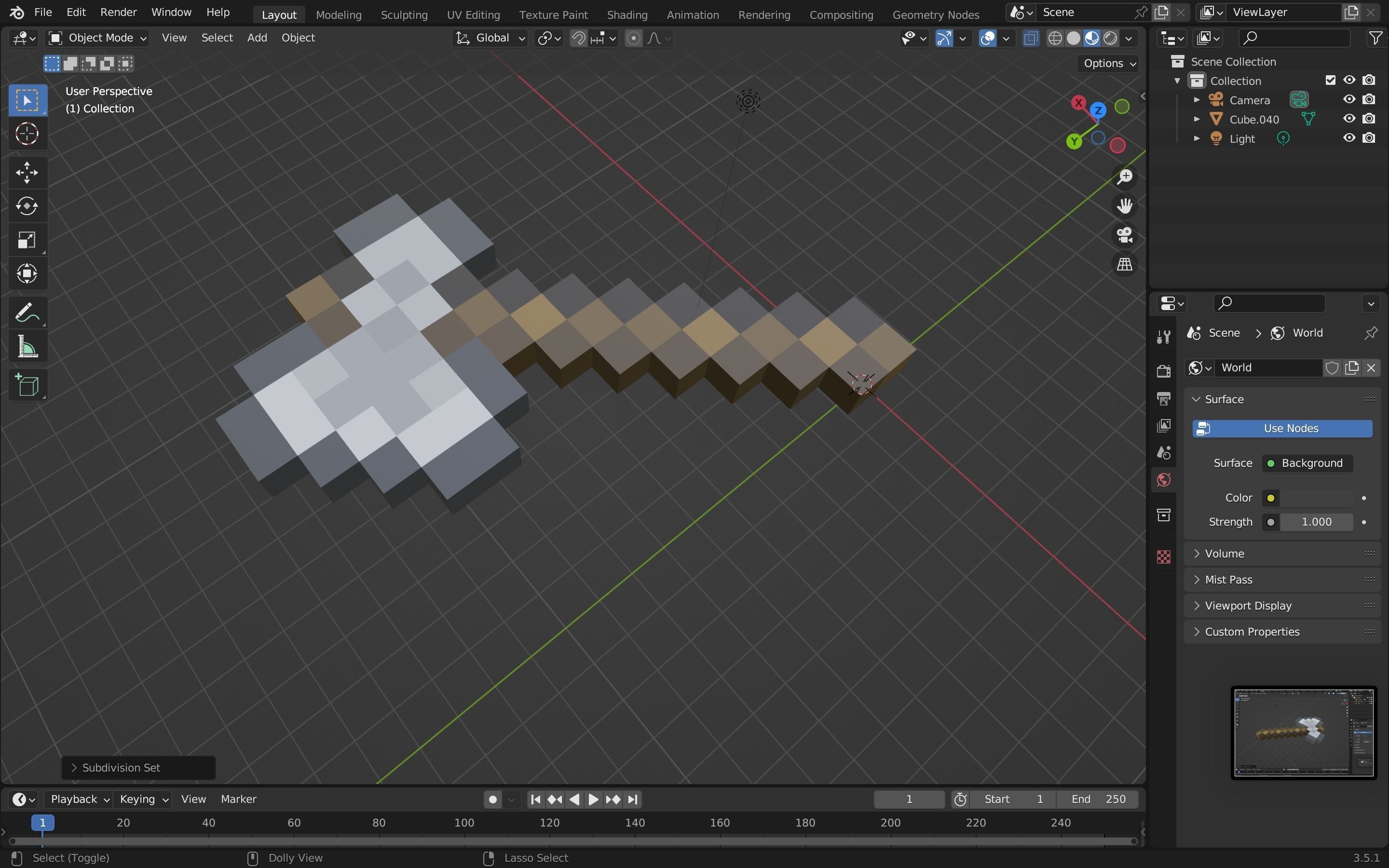 Minecraft axe Free low-poly 3D model_16