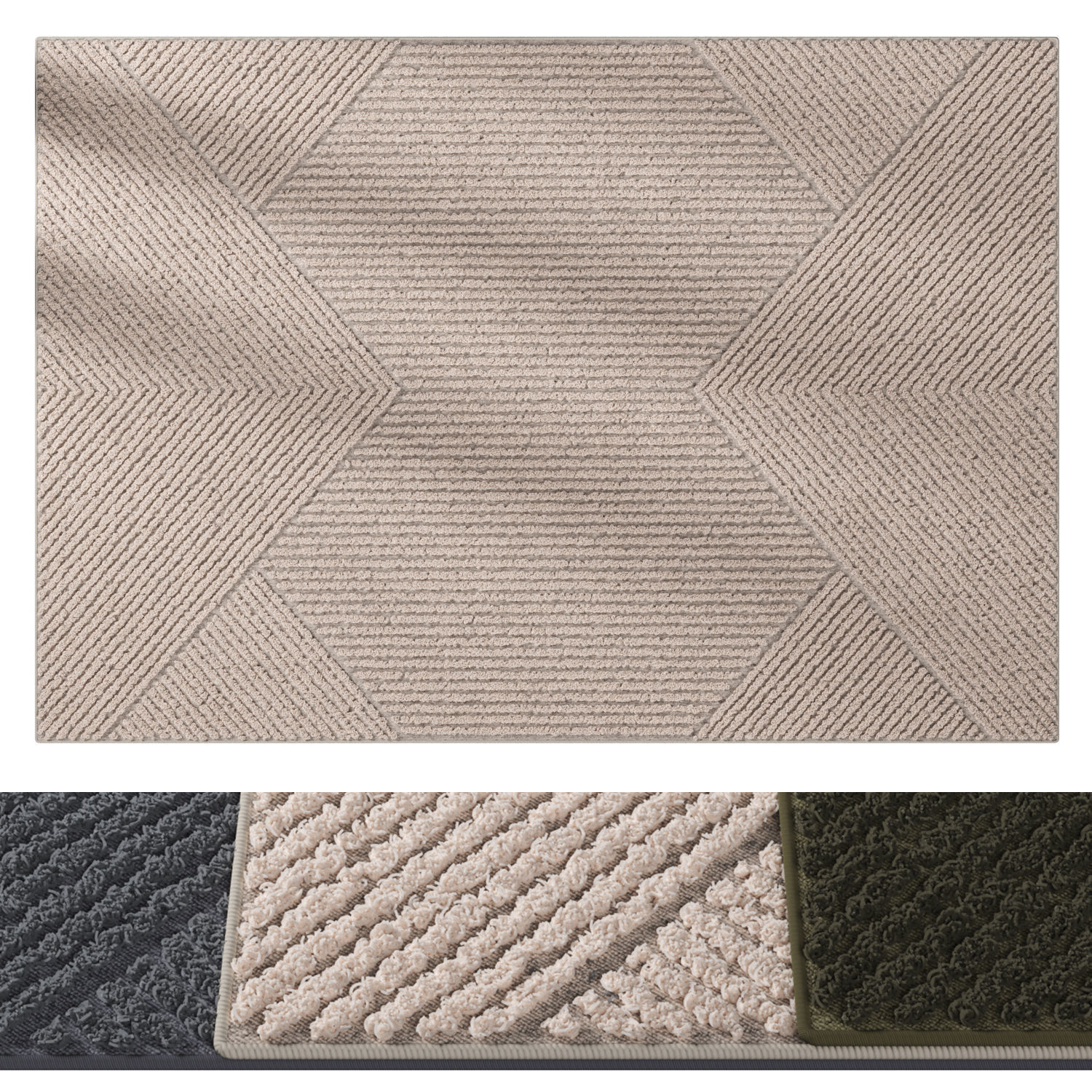 Elm Rug 3 colors 3D model_3