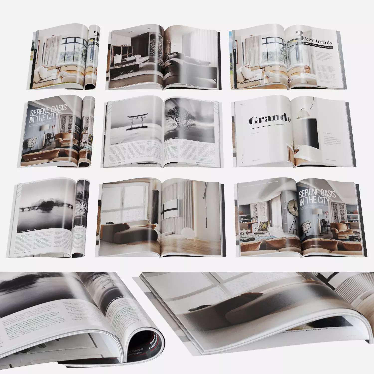 Open Magazine Set 001 3D model_0