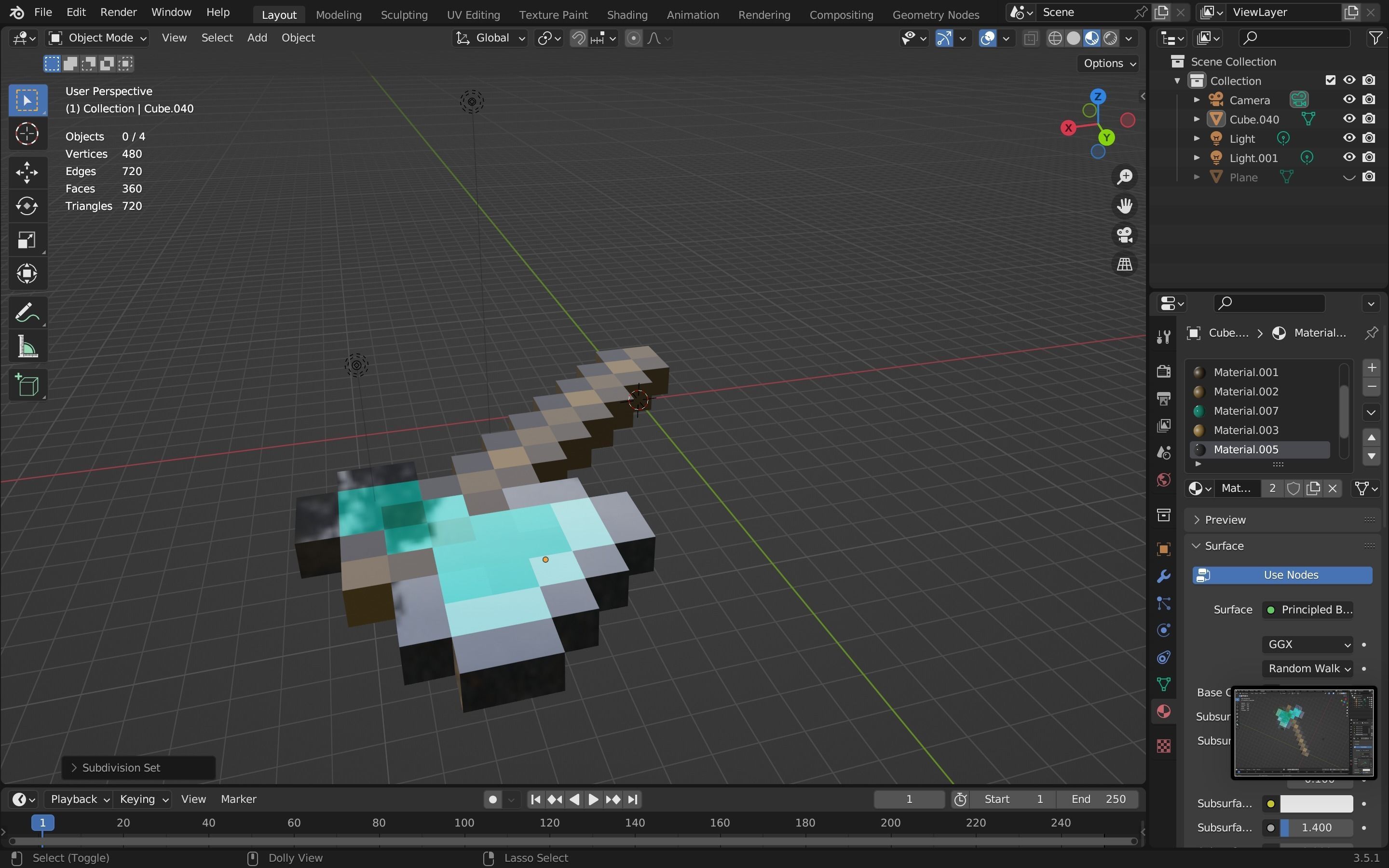 Minecraft axe Free low-poly 3D model_22