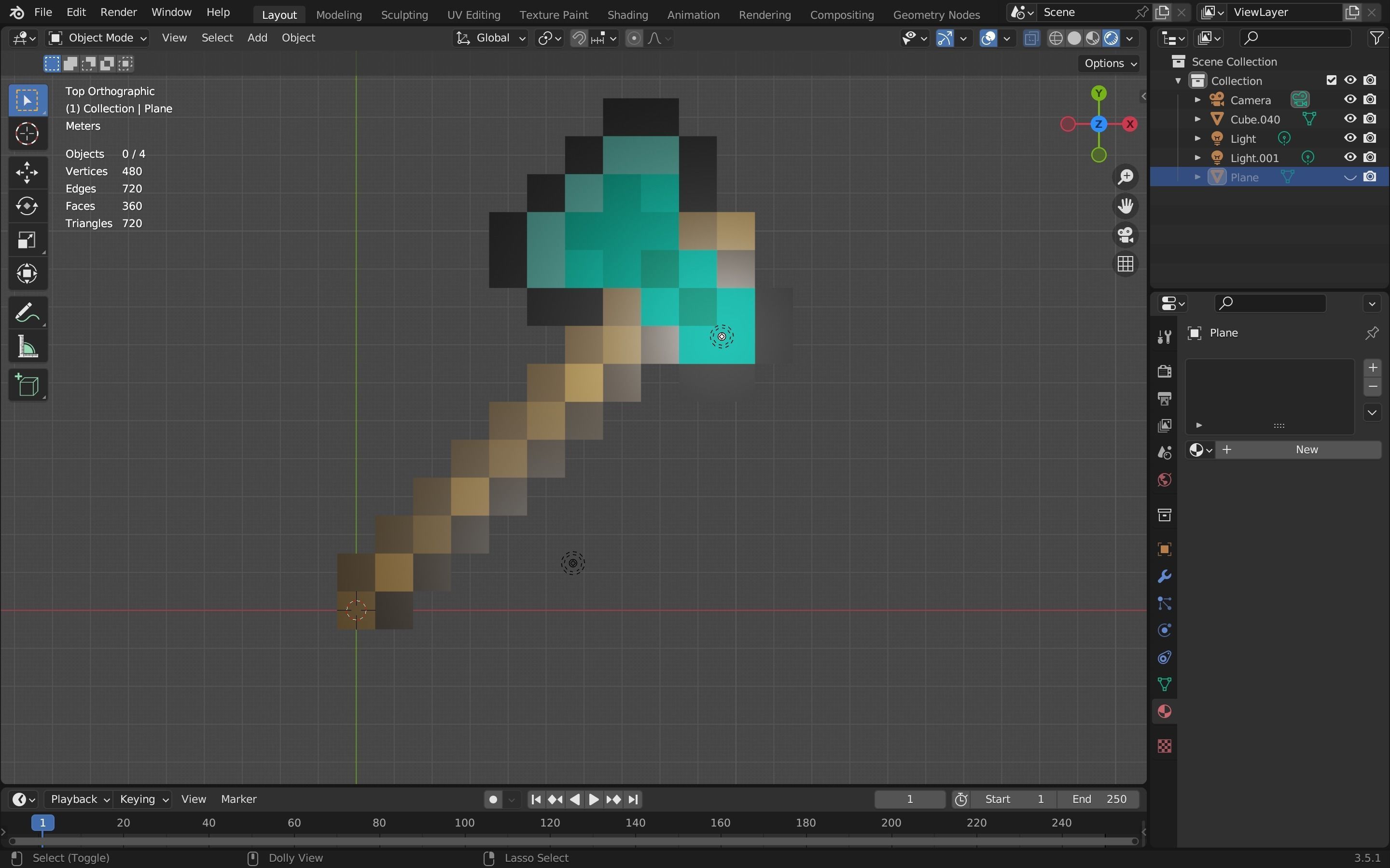 Minecraft axe Free low-poly 3D model_5