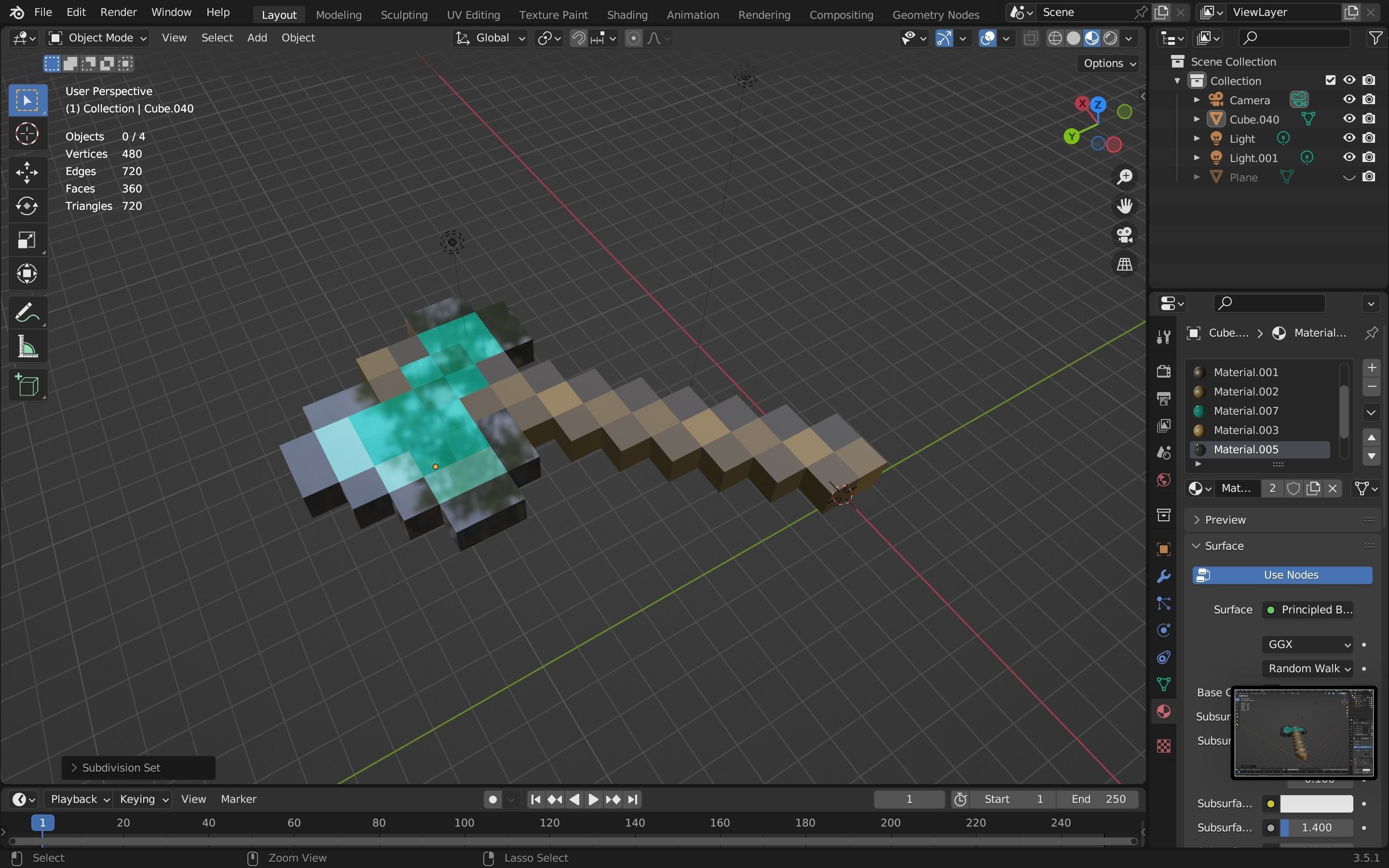 Minecraft axe Free low-poly 3D model_24