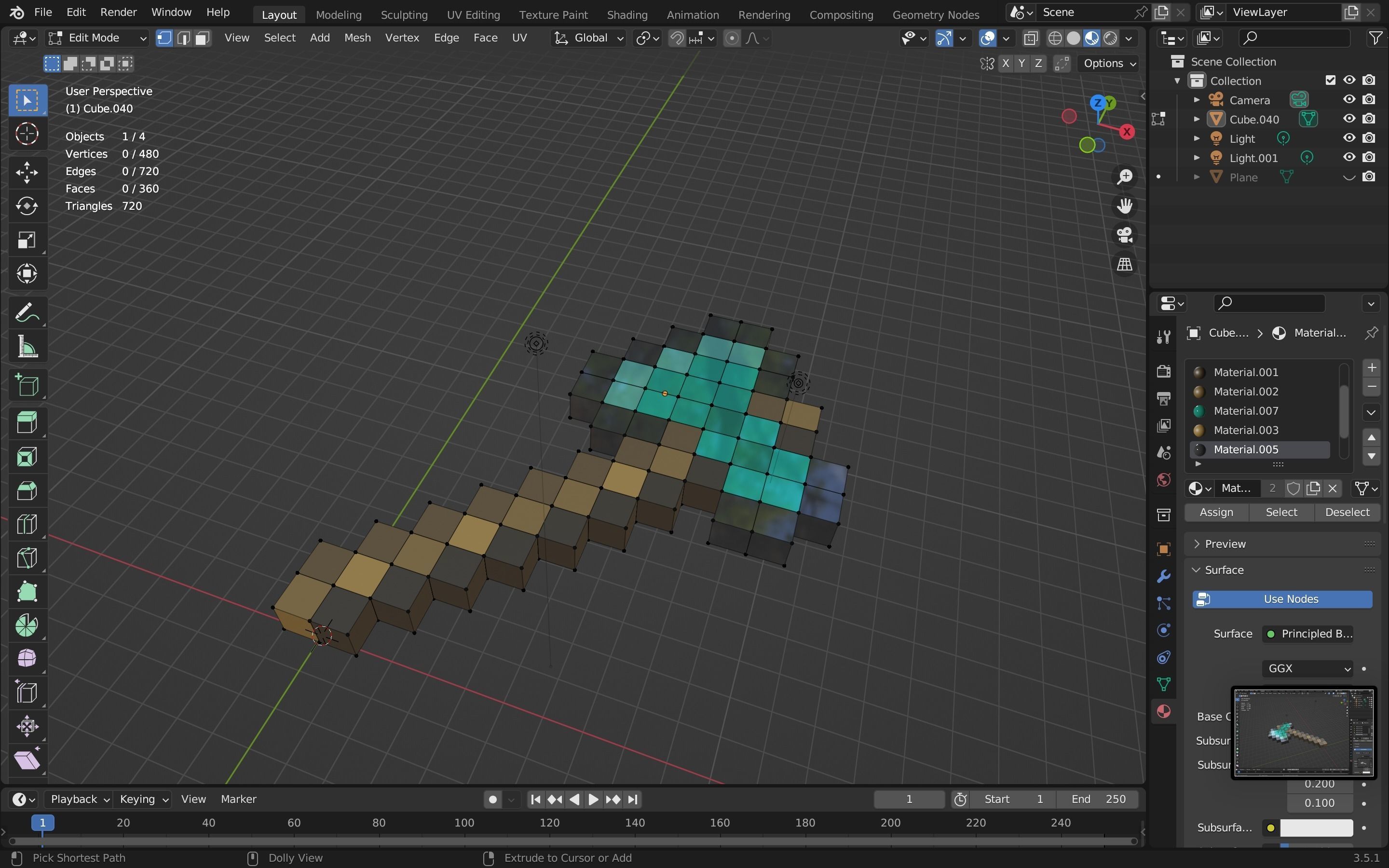 Minecraft axe Free low-poly 3D model_20
