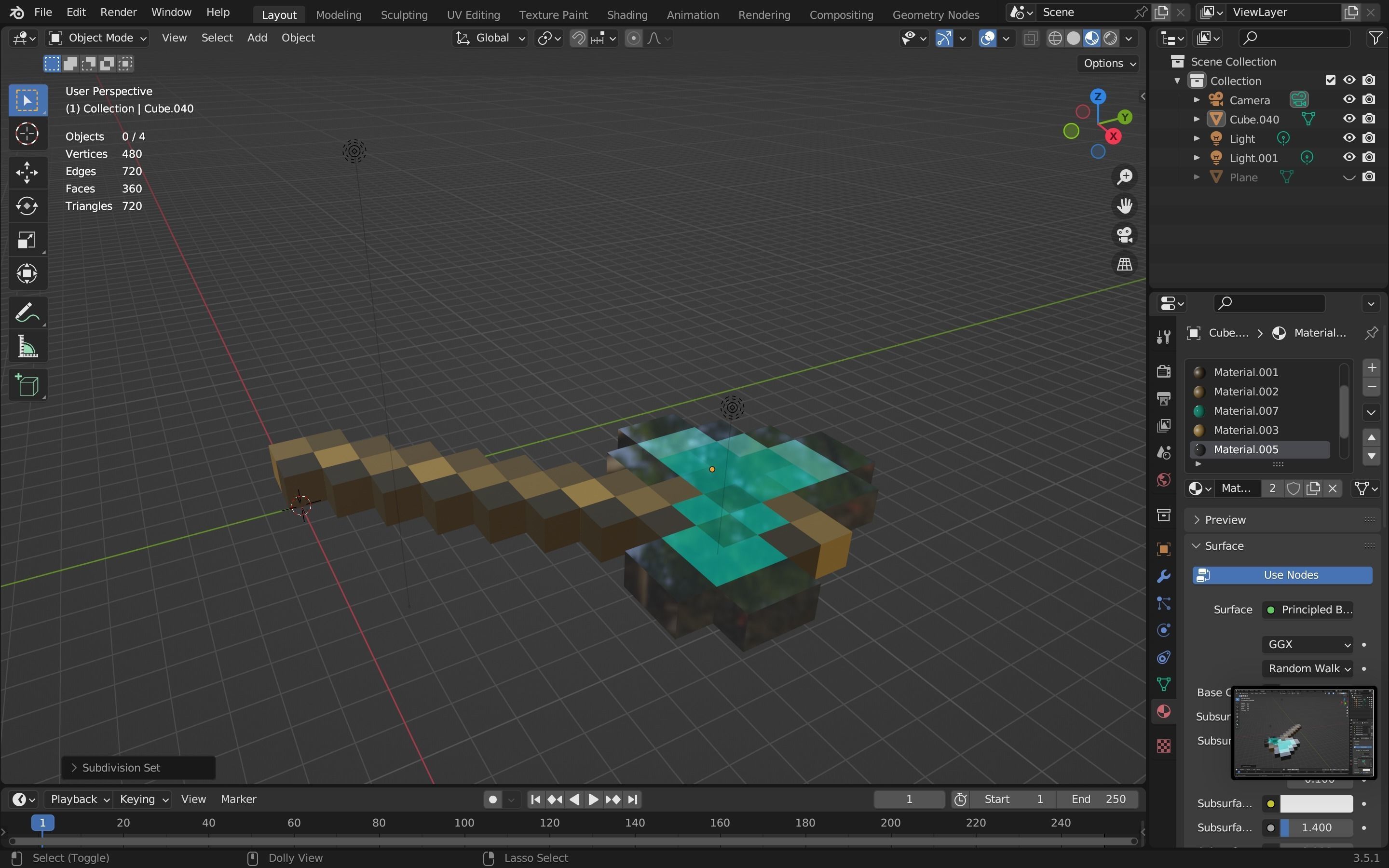Minecraft axe Free low-poly 3D model_23