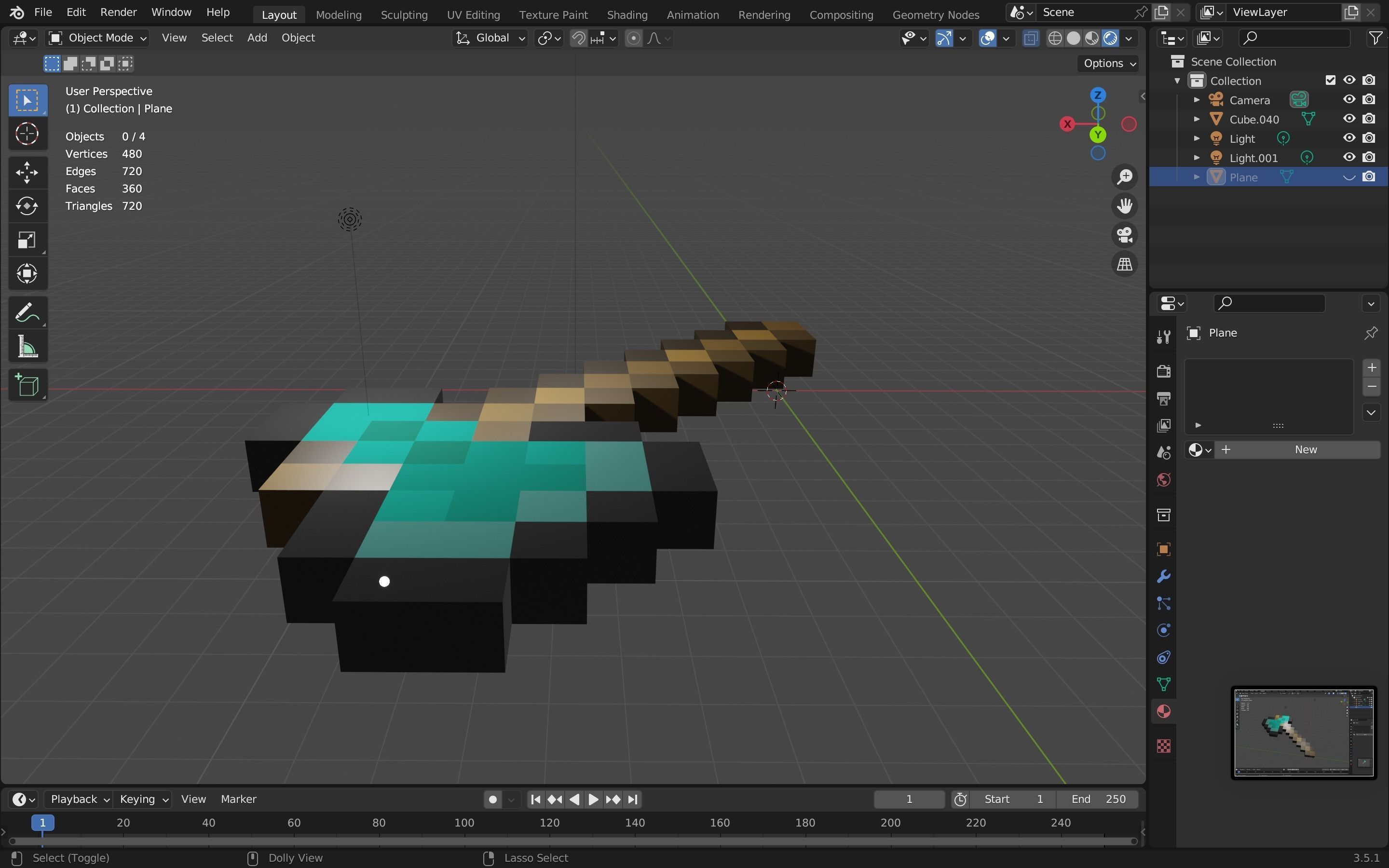 Minecraft axe Free low-poly 3D model_6