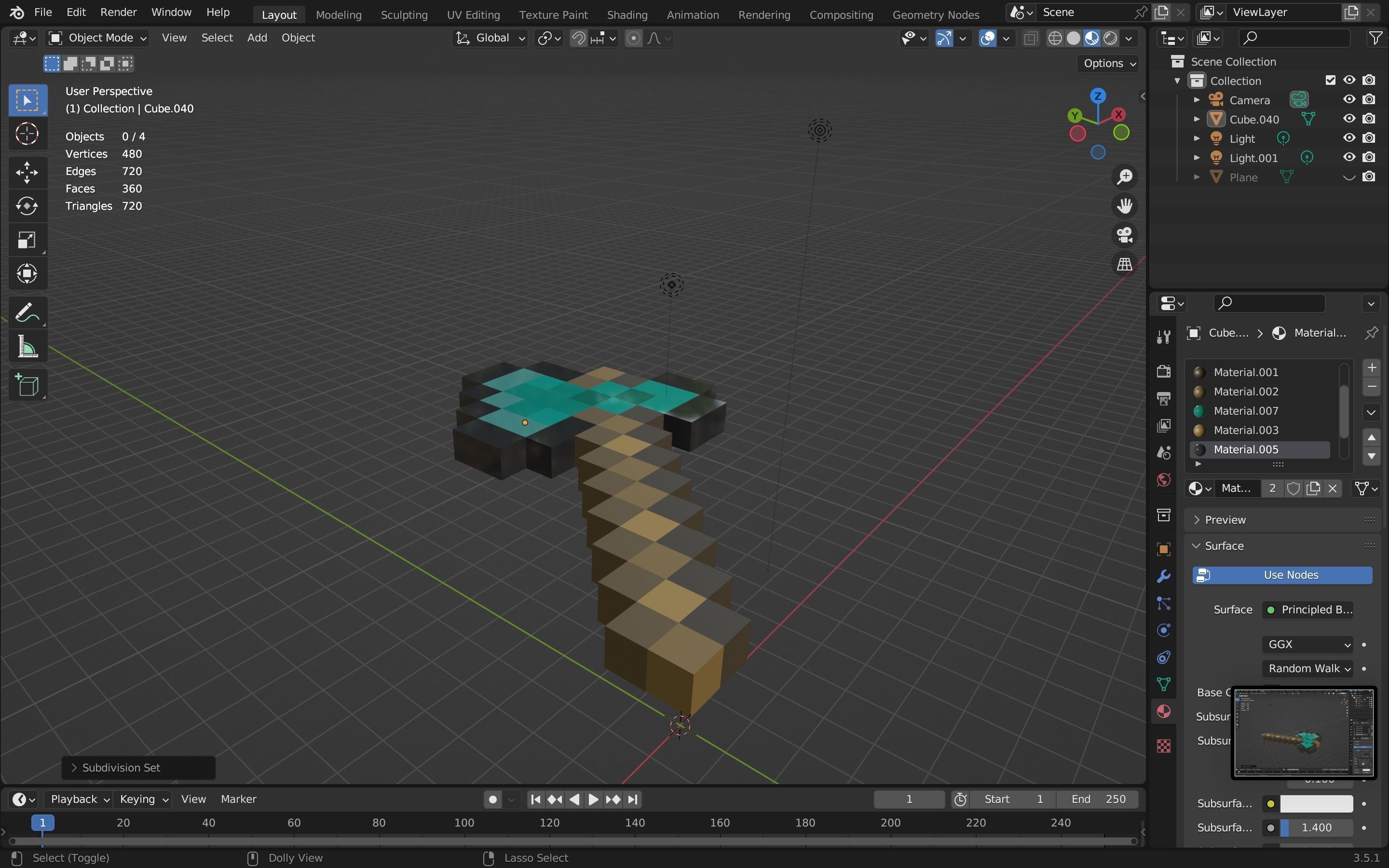 Minecraft axe Free low-poly 3D model_3