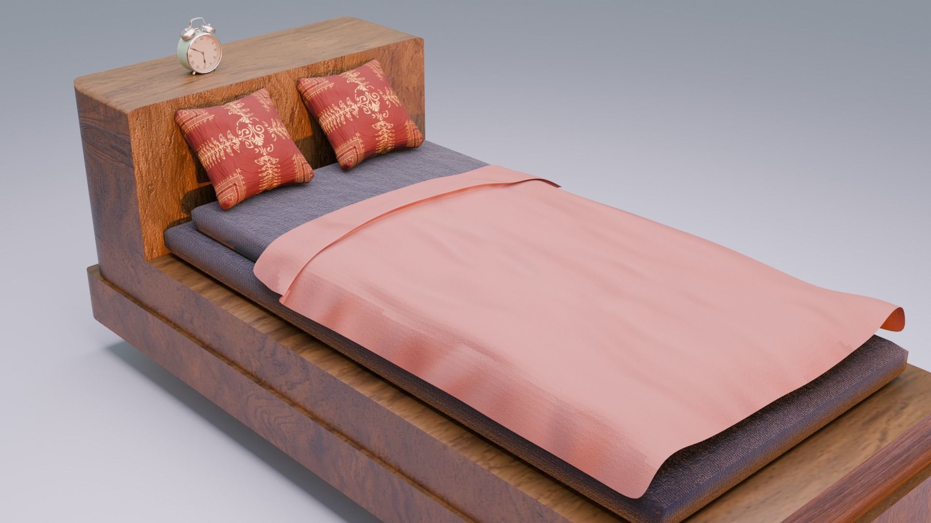 Soft Bed Free 3D model_4