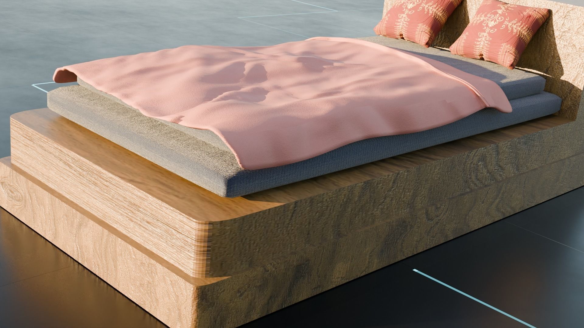 Soft Bed Free 3D model_1