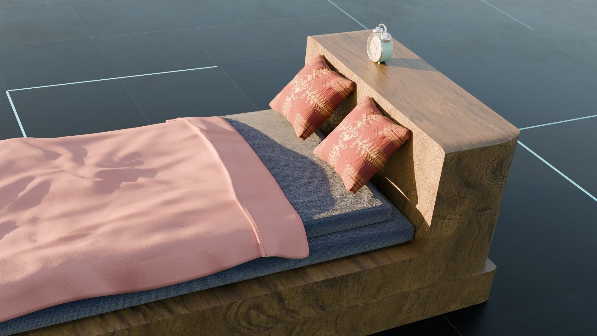 Soft Bed Free 3D model_7