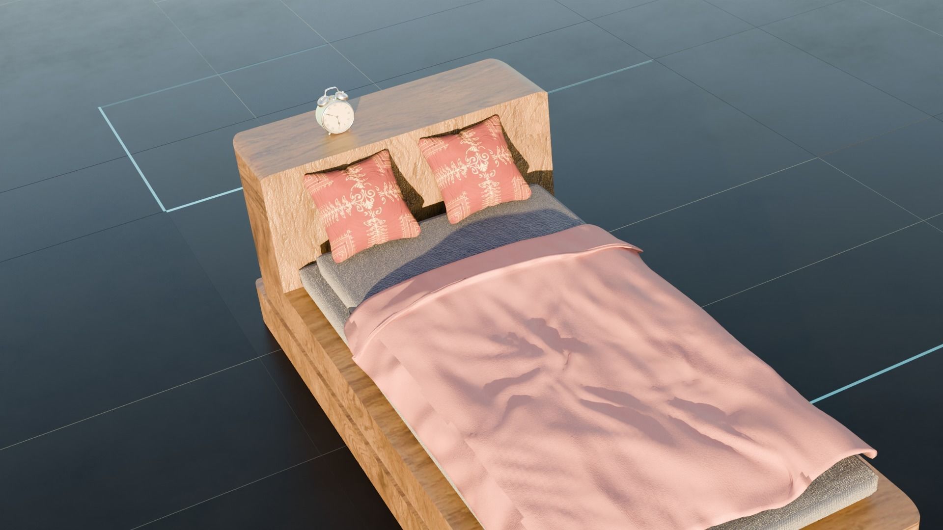 Soft Bed Free 3D model_2