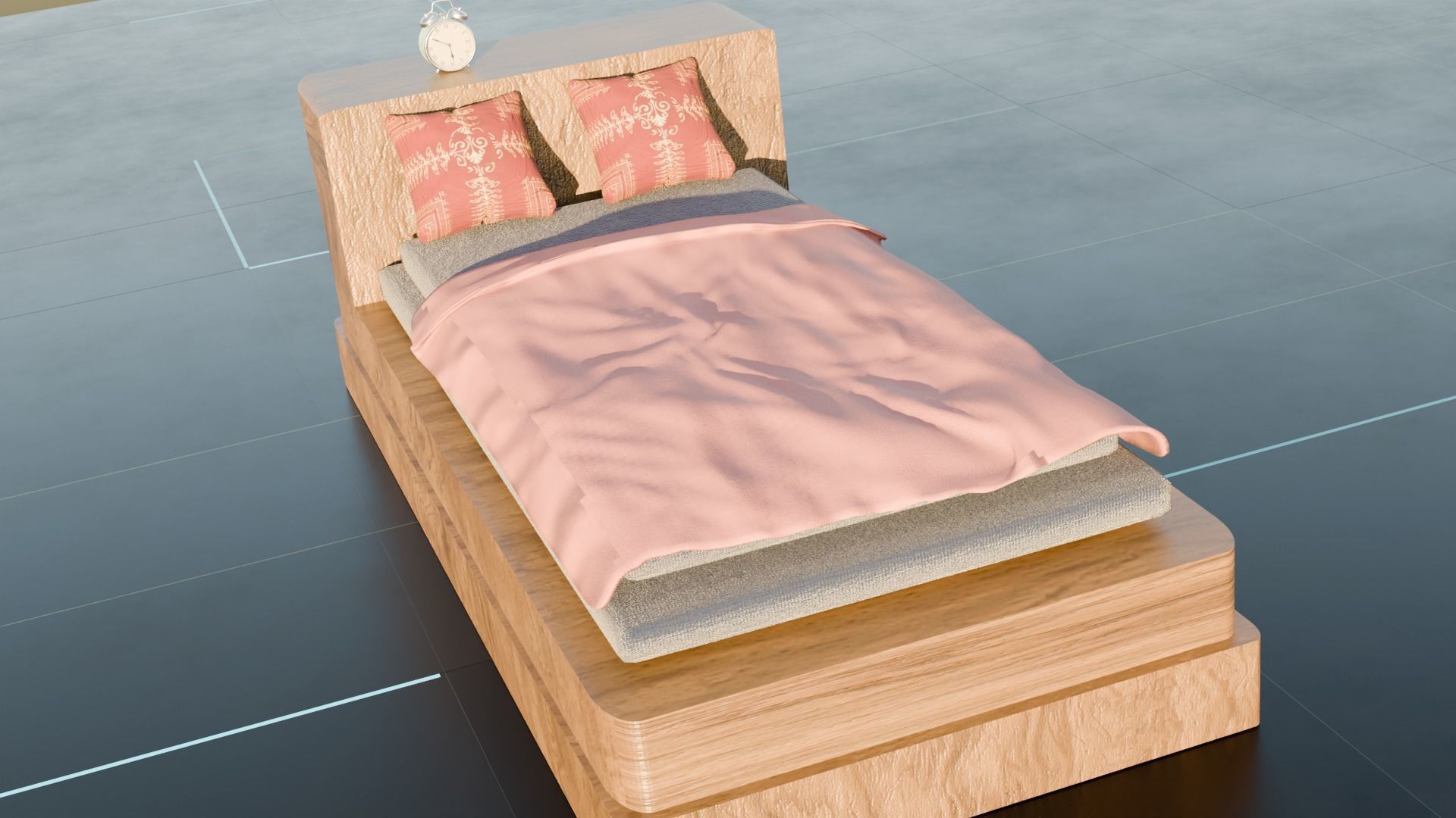 Soft Bed Free 3D model_6