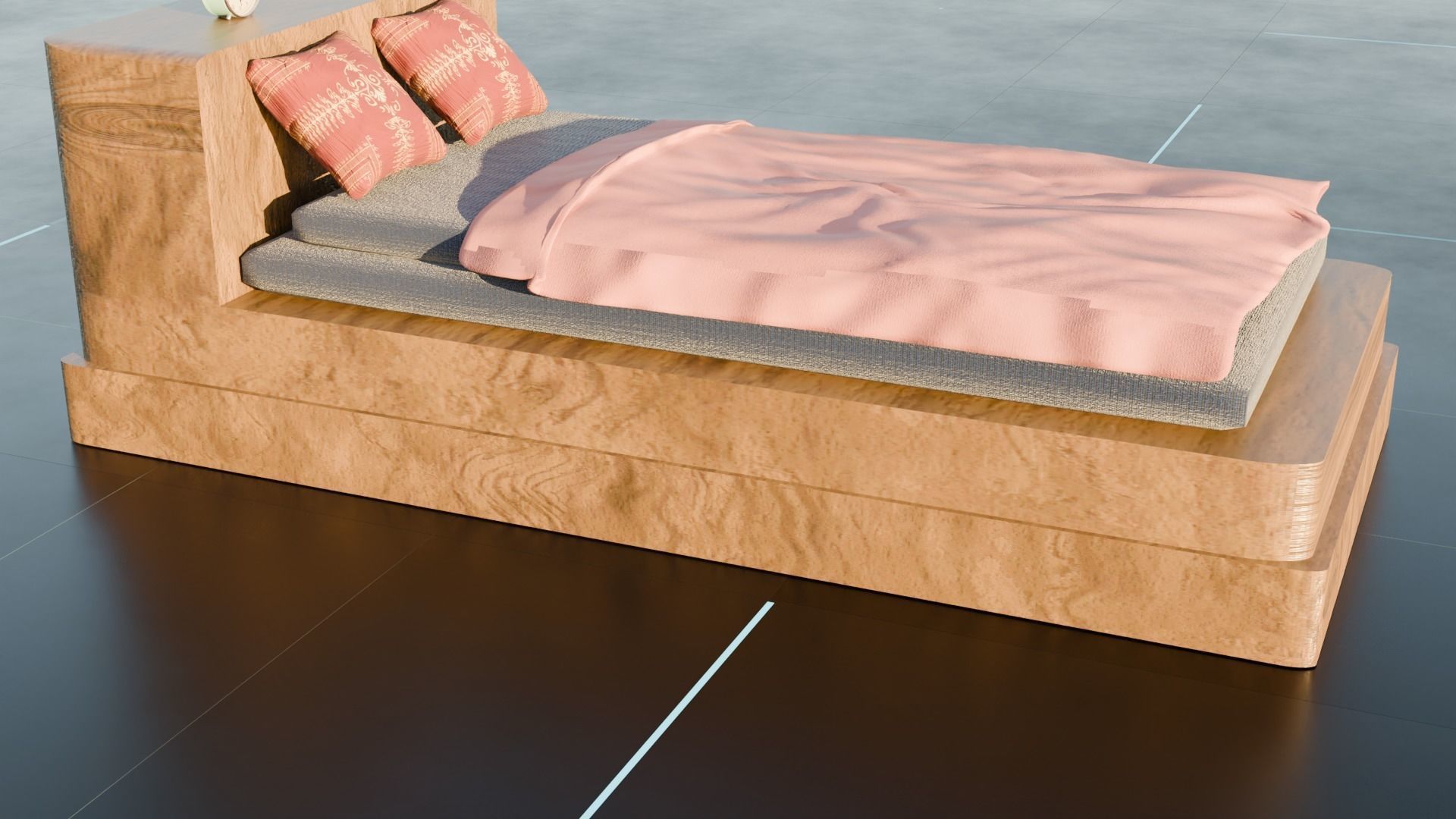 Soft Bed Free 3D model_5