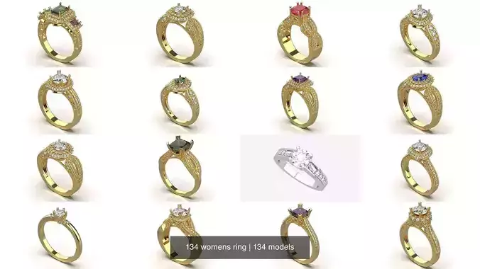 134 womens ring 3D Model Collection
