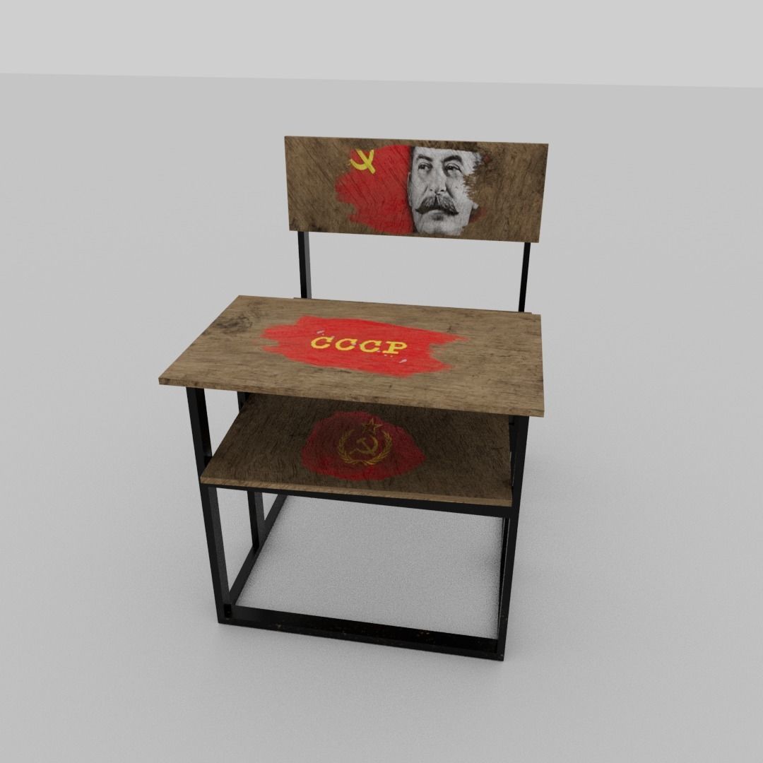 Soviet union school disk Low-poly 3D model_2