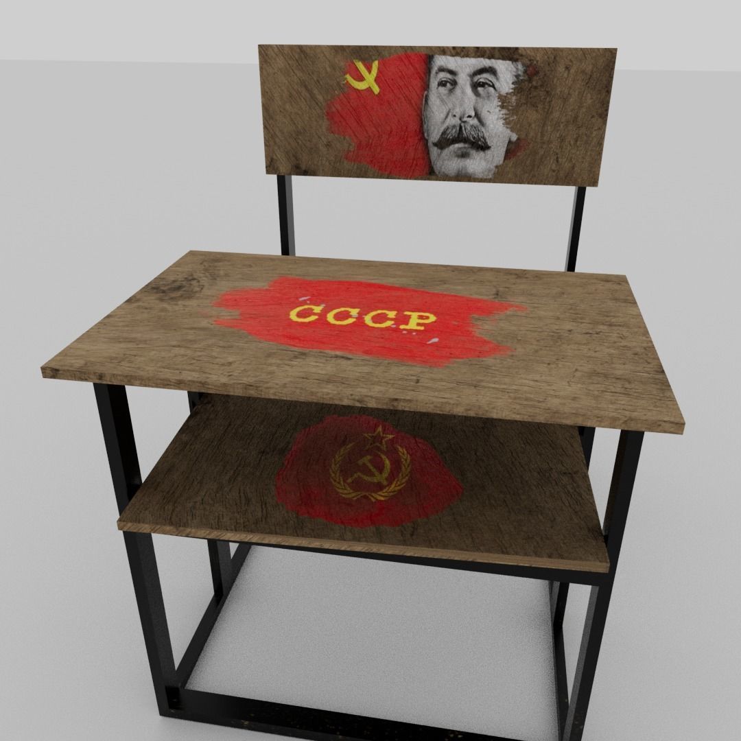 Soviet union school disk Low-poly 3D model_3