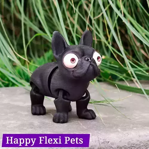 French Bulldog Frank - articulated print in place toy 3D print model