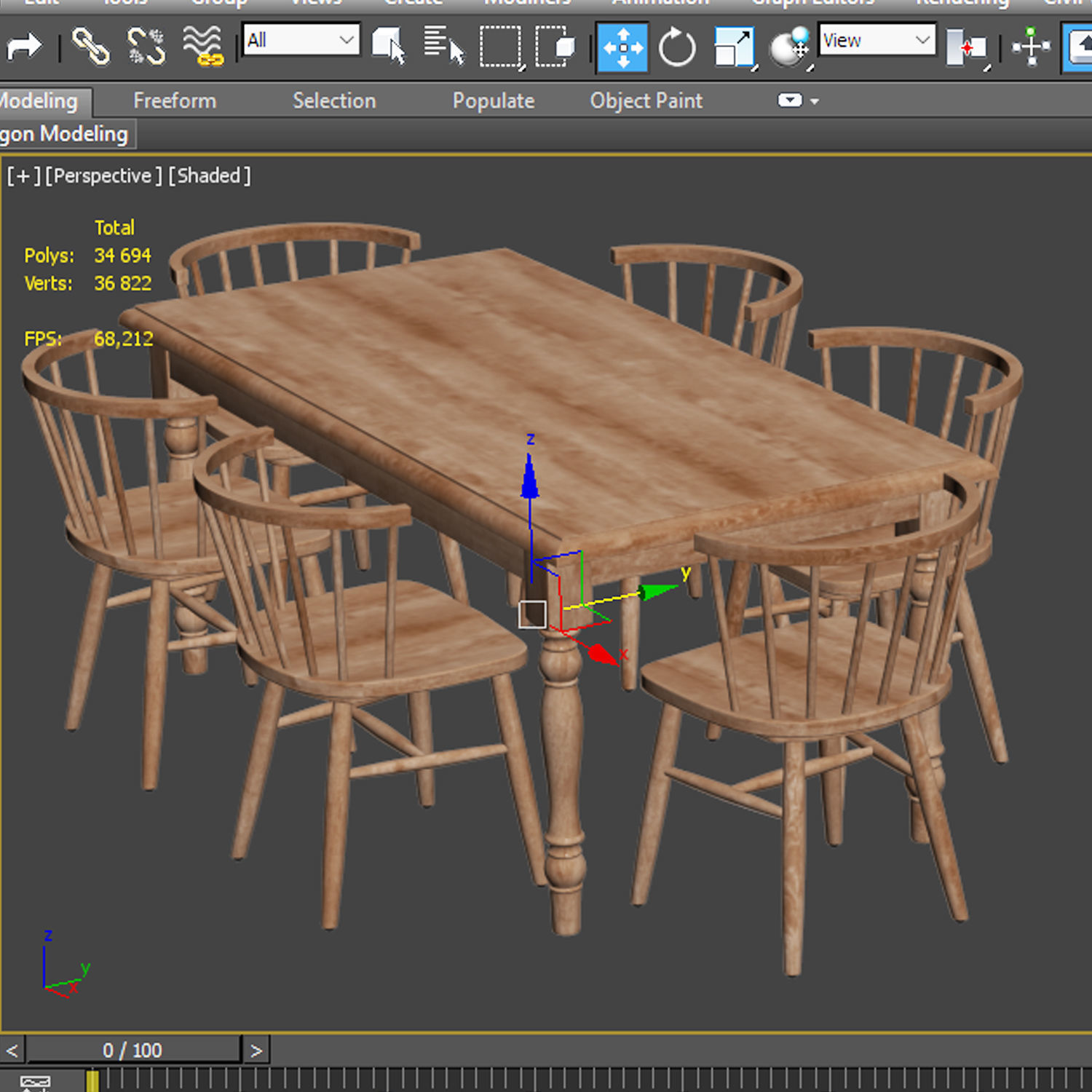 Dining set 35 3D model_6