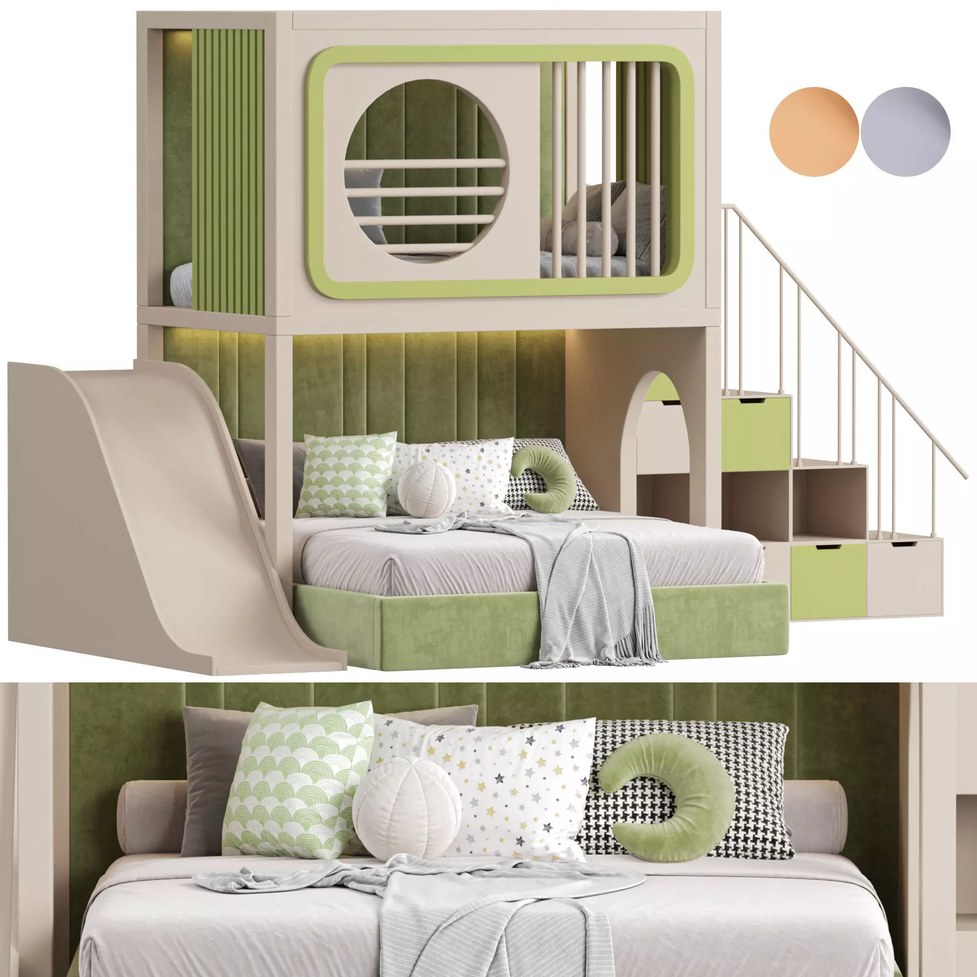 Designer Two level bed 3D model