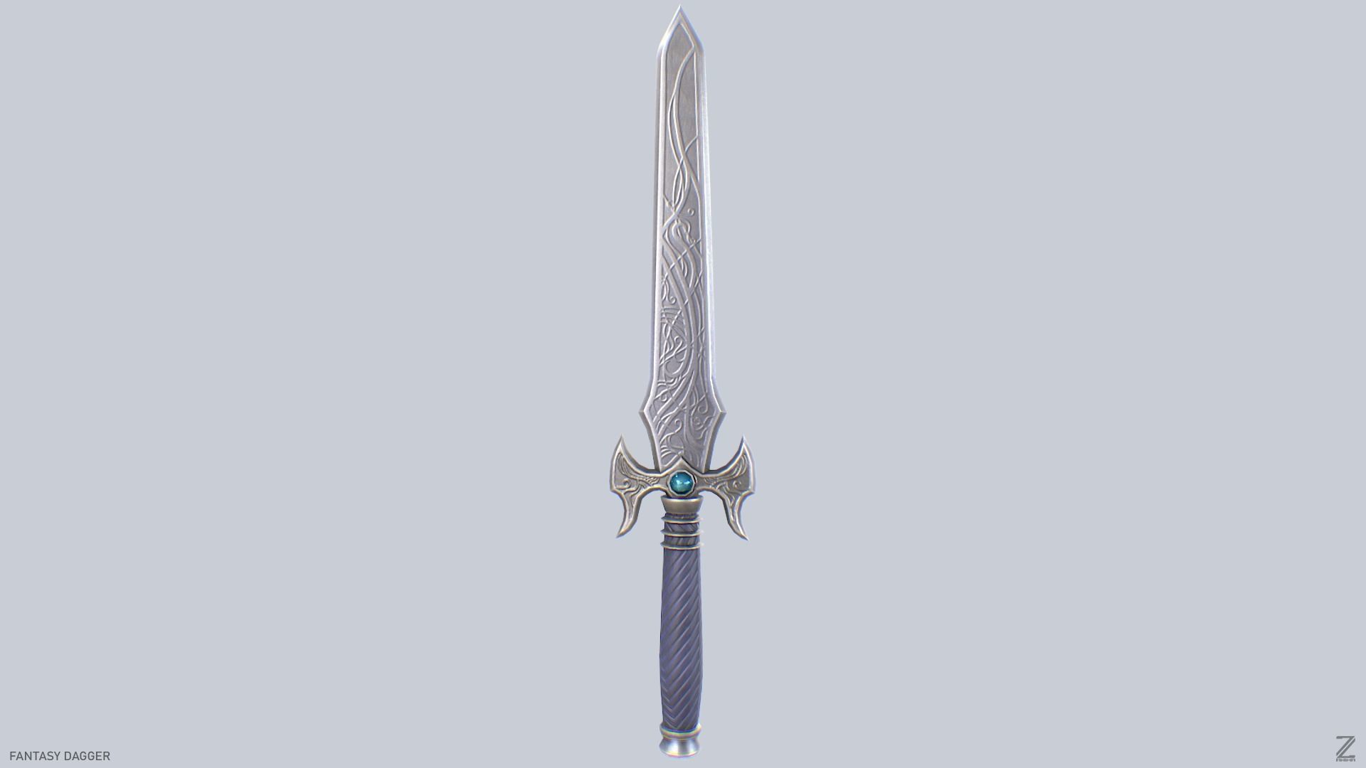 Fantasy dagger Low-poly 3D model_2
