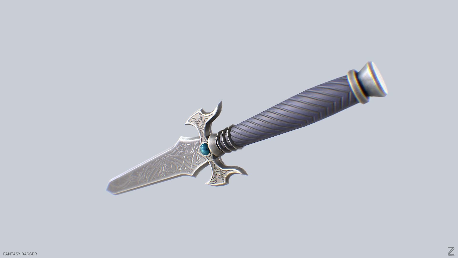 Fantasy dagger Low-poly 3D model_6
