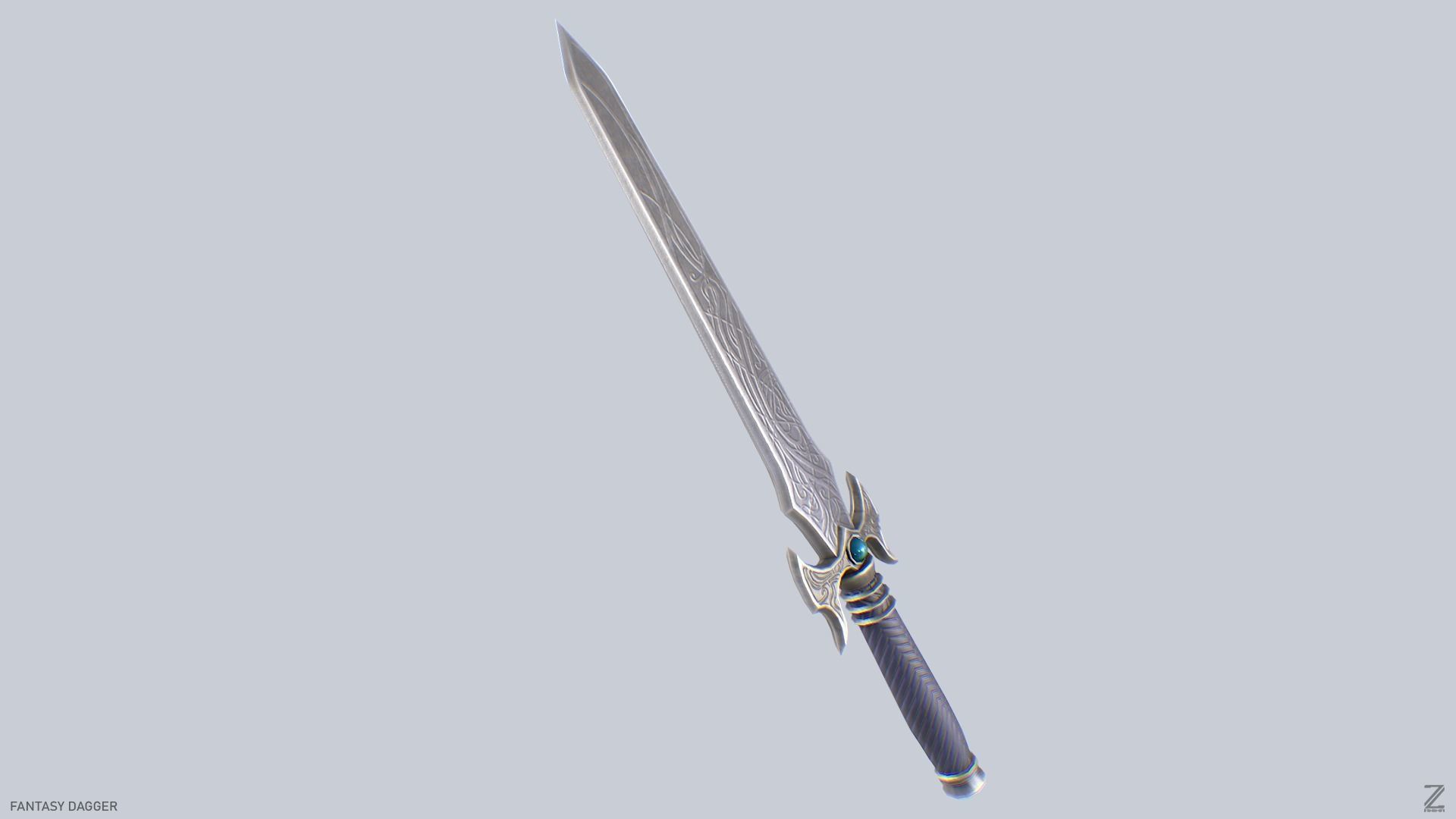 Fantasy dagger Low-poly 3D model_8