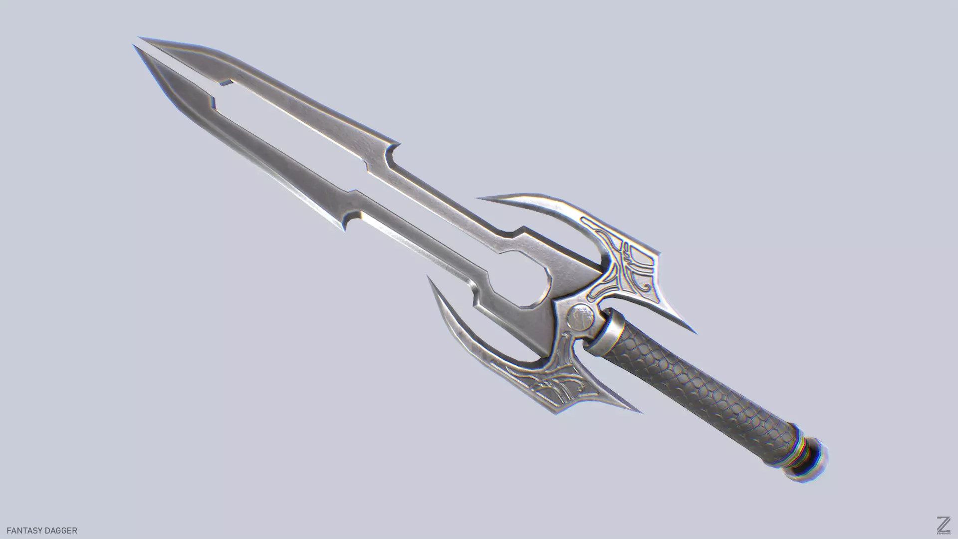 Fantasy dagger Low-poly 3D model_0
