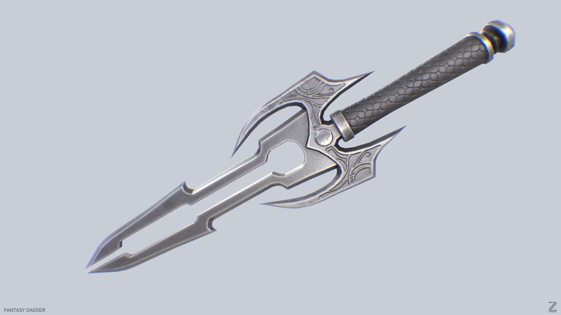 Fantasy dagger Low-poly 3D model_8