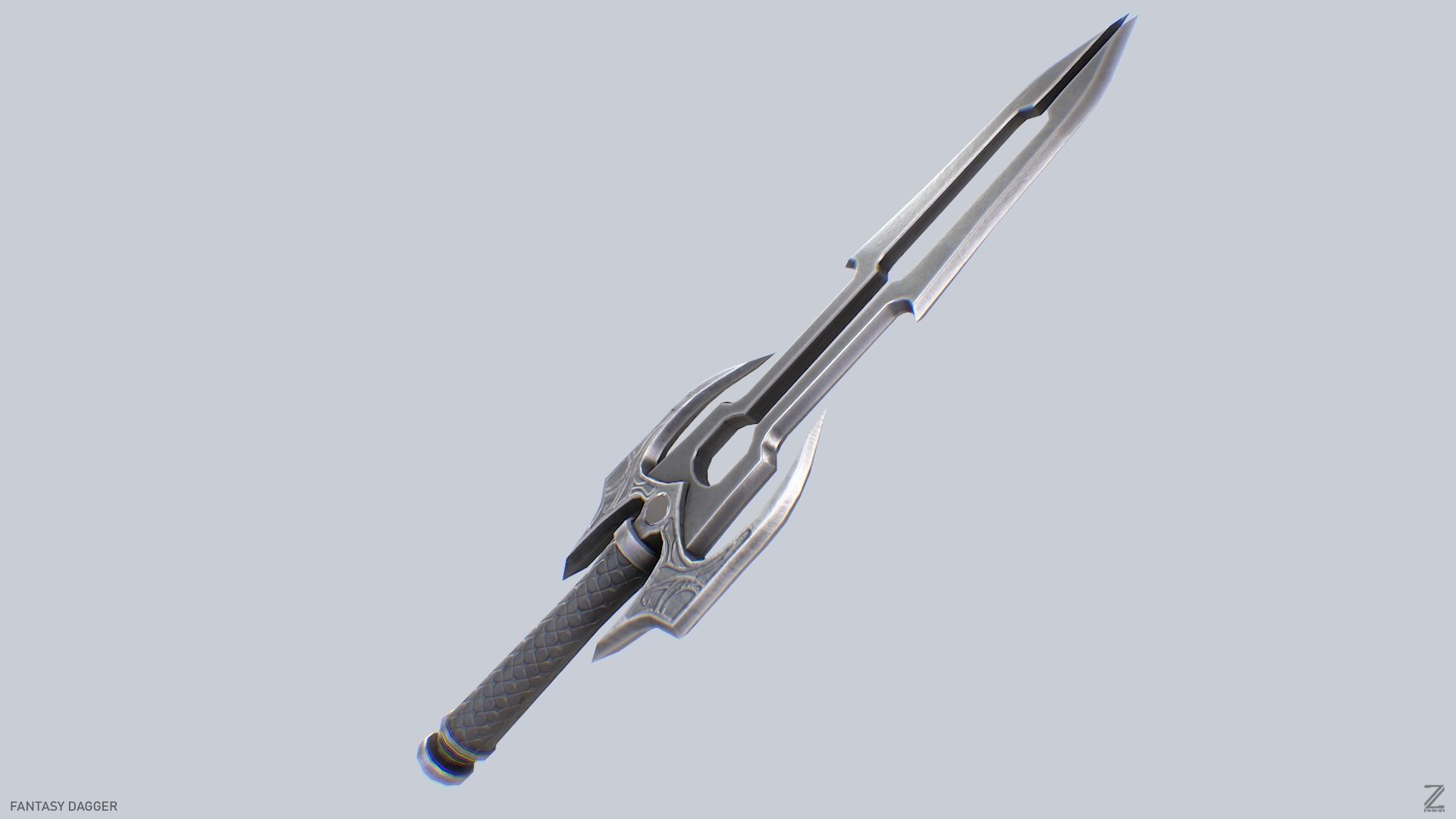 Fantasy dagger Low-poly 3D model_7