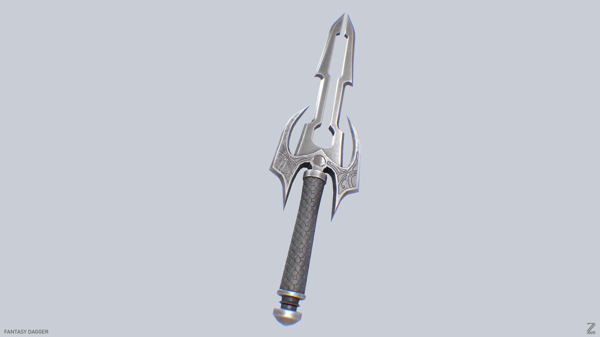 Fantasy dagger Low-poly 3D model_4