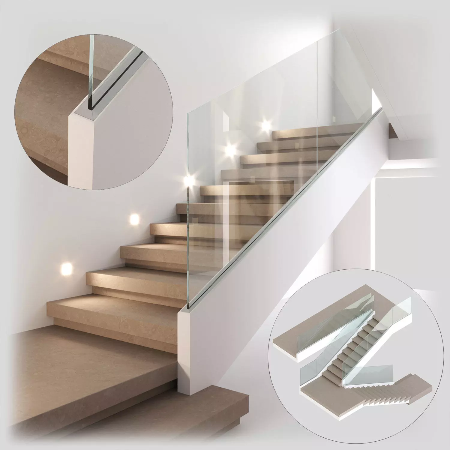 Modern interior stair 13 3D model_0