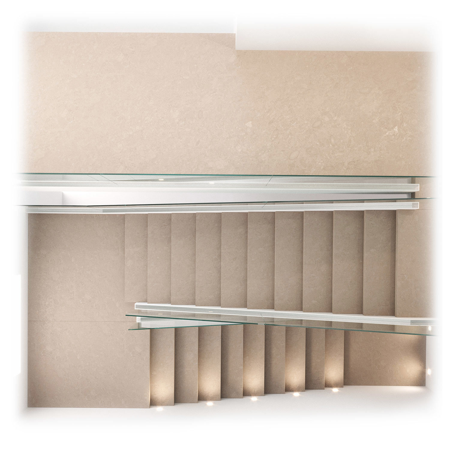 Modern interior stair 13 3D model_7