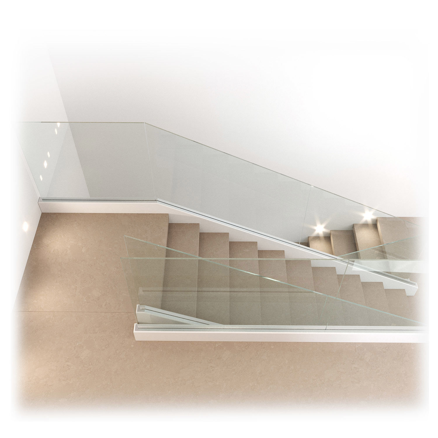 Modern interior stair 13 3D model_9