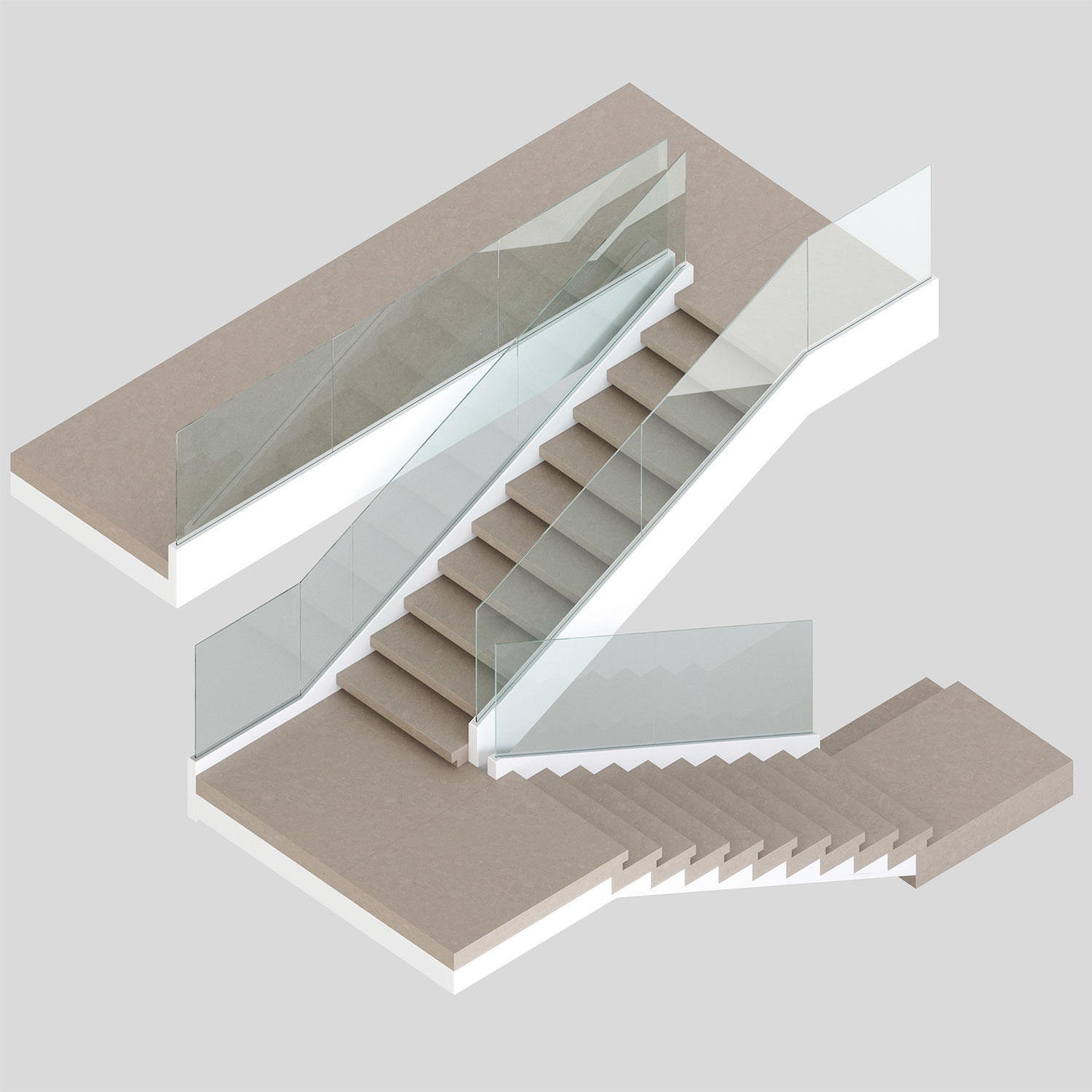 Modern interior stair 13 3D model_3