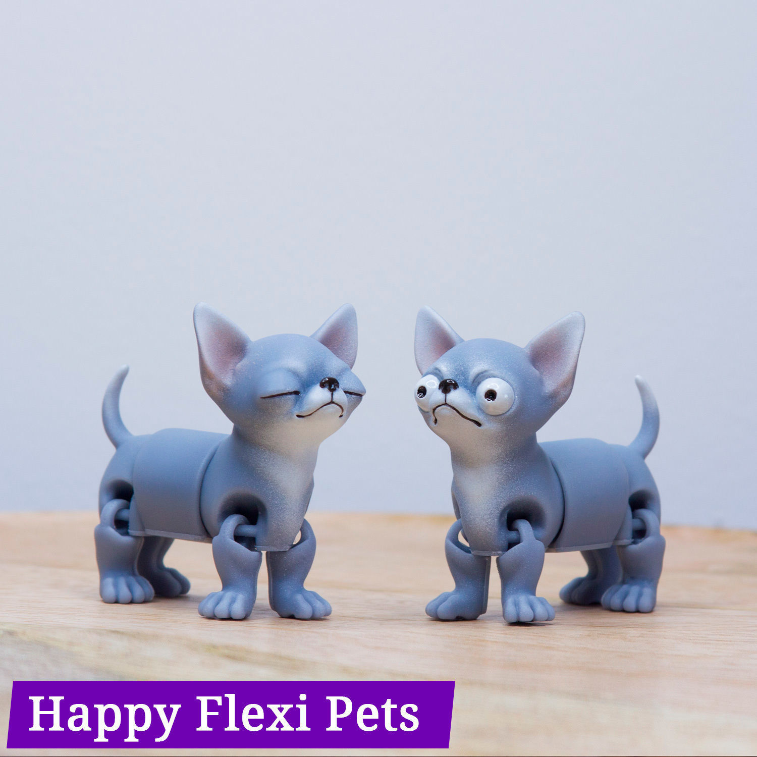 Chihuahua Richard the articulated print in place dog toy 3D print model_7