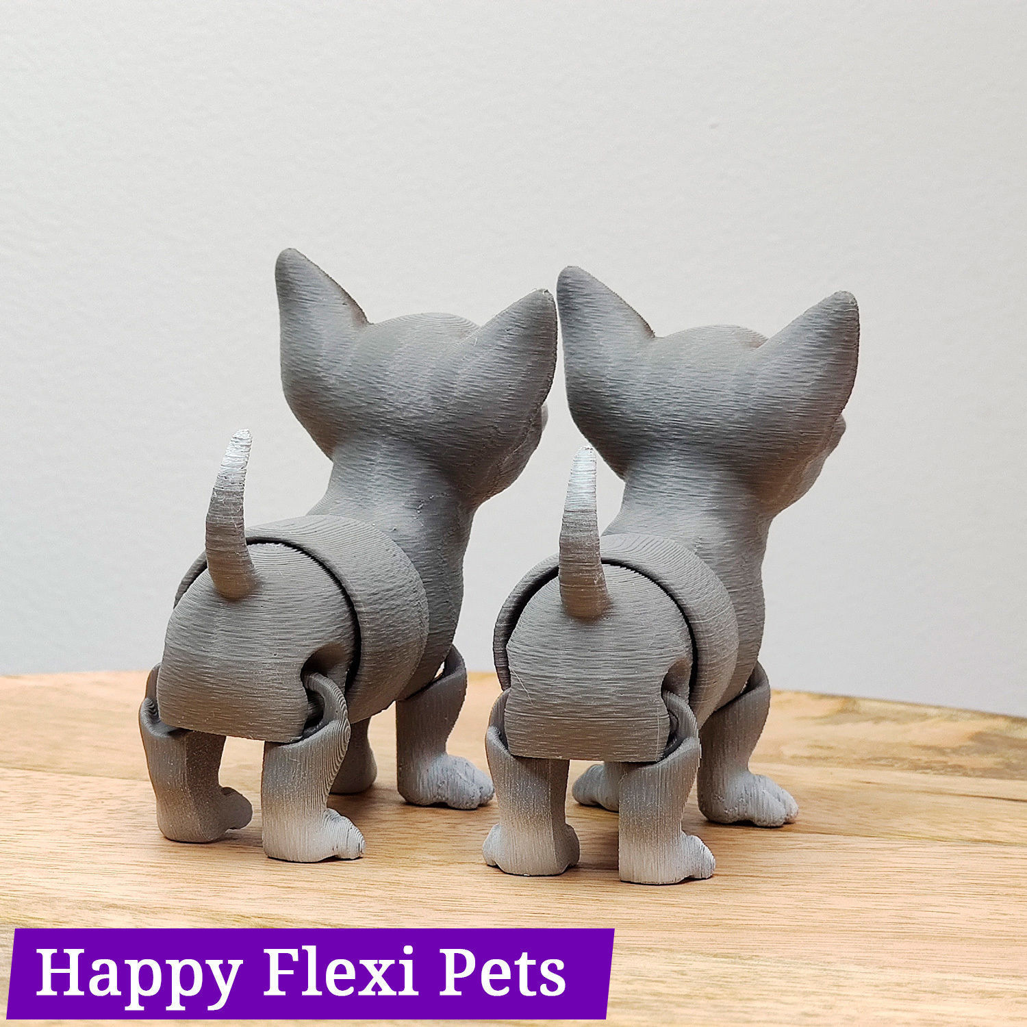 Chihuahua Richard the articulated print in place dog toy 3D print model_3