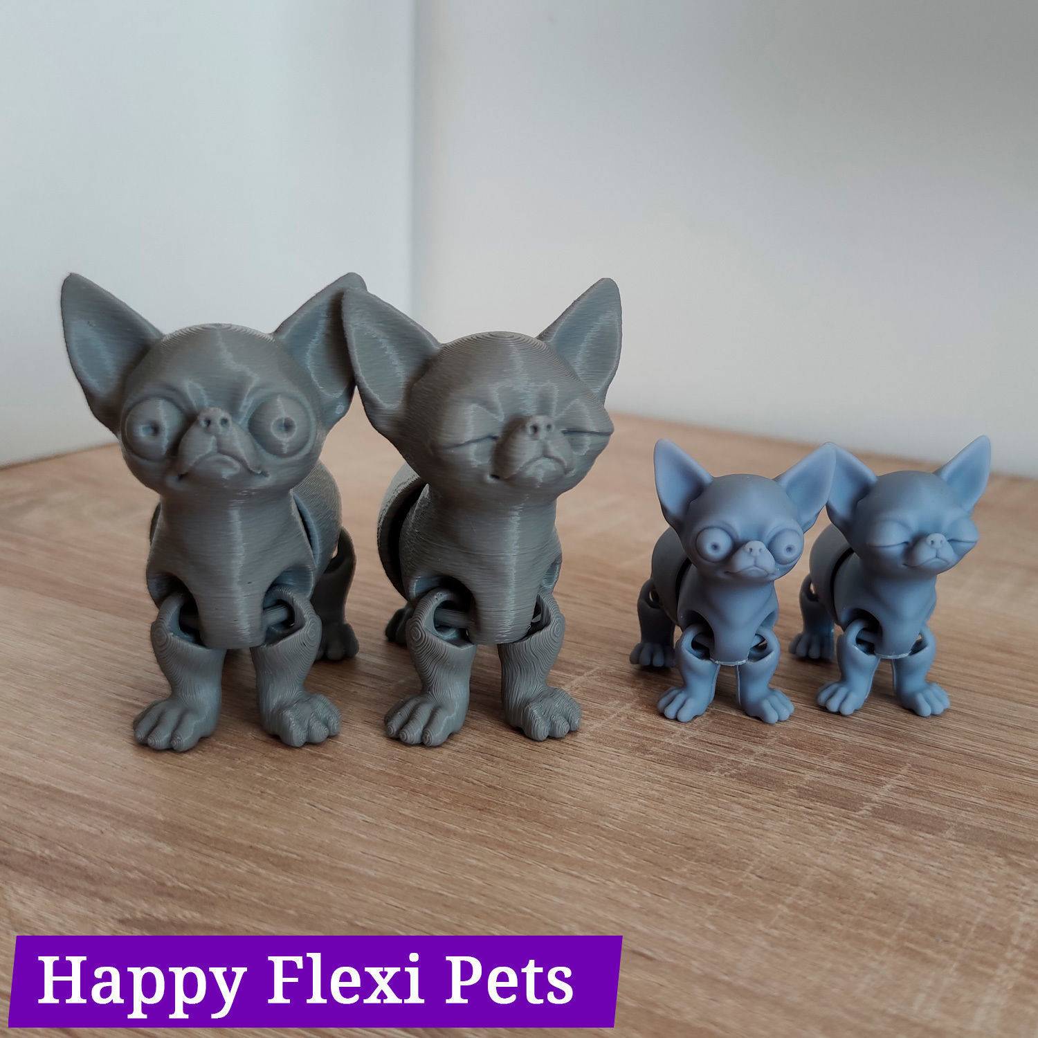 Chihuahua Richard the articulated print in place dog toy 3D print model_4