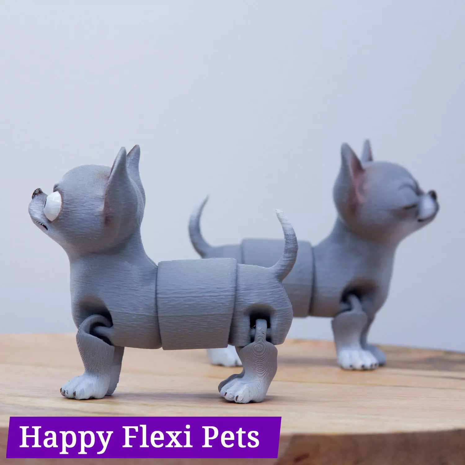 Chihuahua Richard the articulated print in place dog toy 3D print model_0
