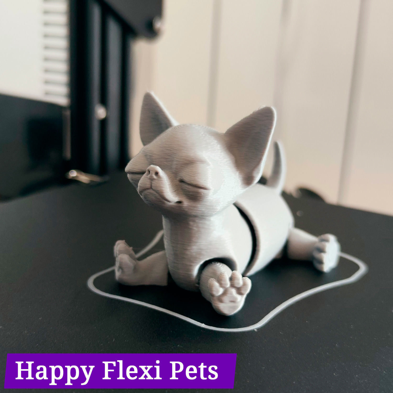Chihuahua Richard the articulated print in place dog toy 3D print model_9
