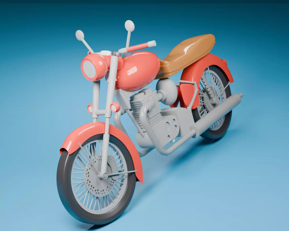 low poly motorcycle Free low-poly 3D model_0