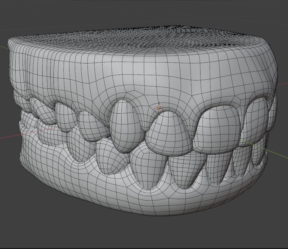 Human Gum and Teeth Low-poly 3D model_10