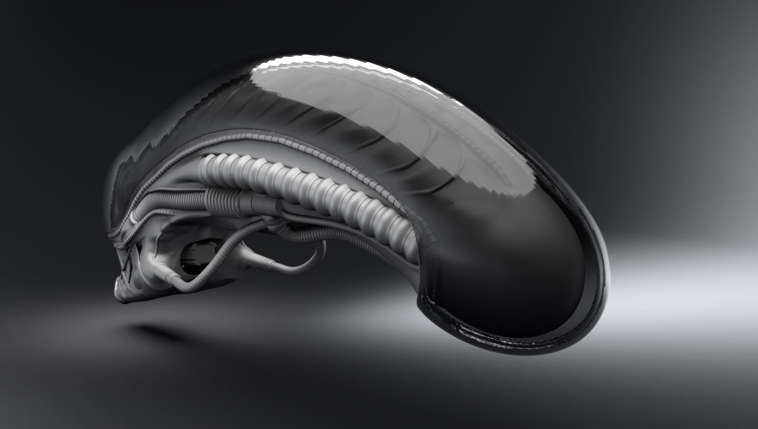 Xenomorph Head Scale model  3D print model_2