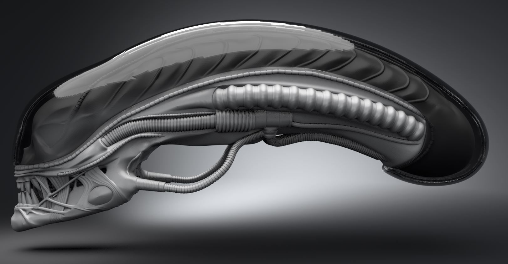 Xenomorph Head Scale model  3D print model_1