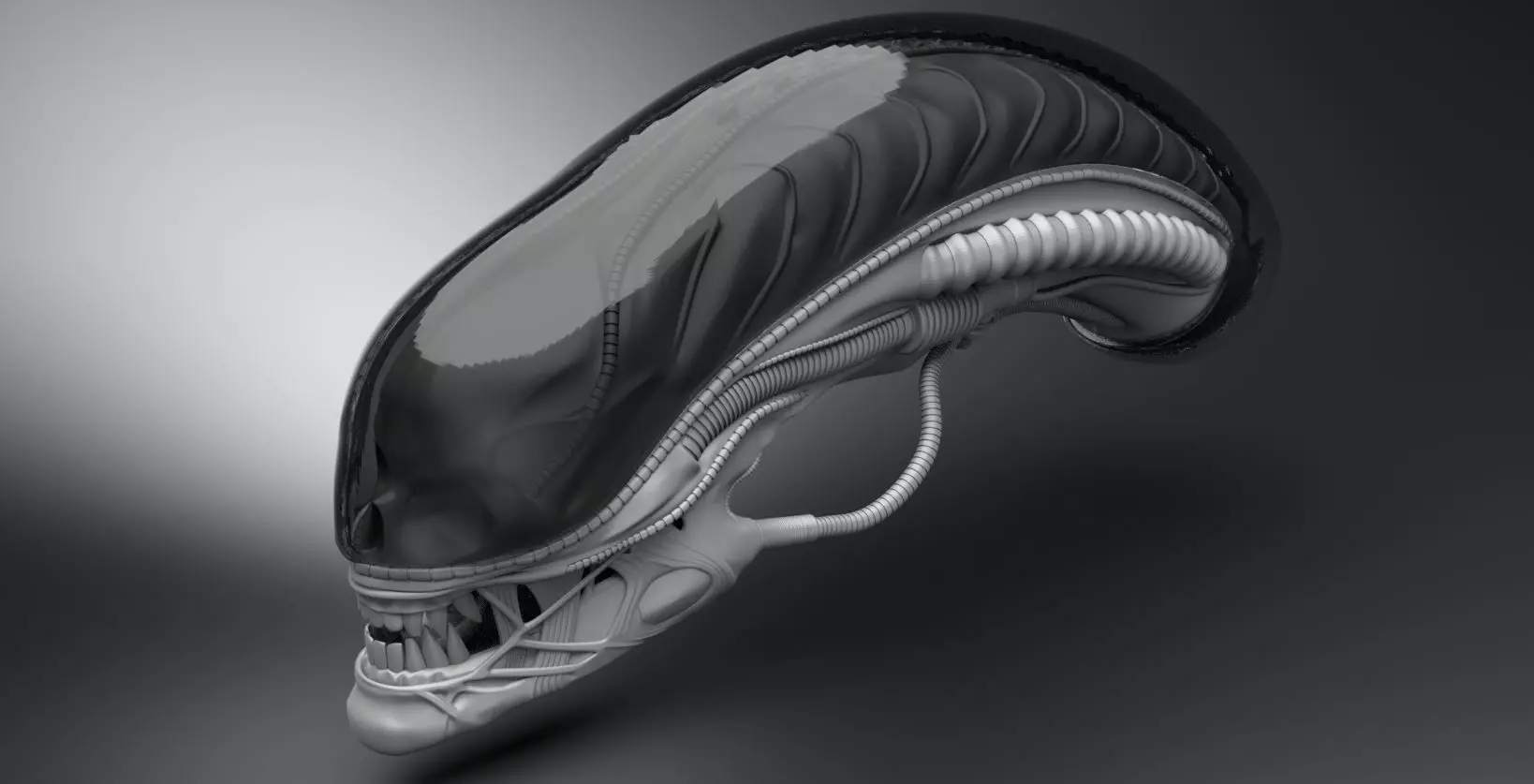 Xenomorph Head Scale model  3D print model_0