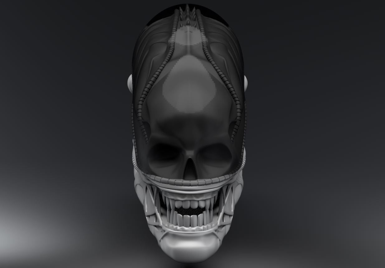 Xenomorph Head Scale model  3D print model_5